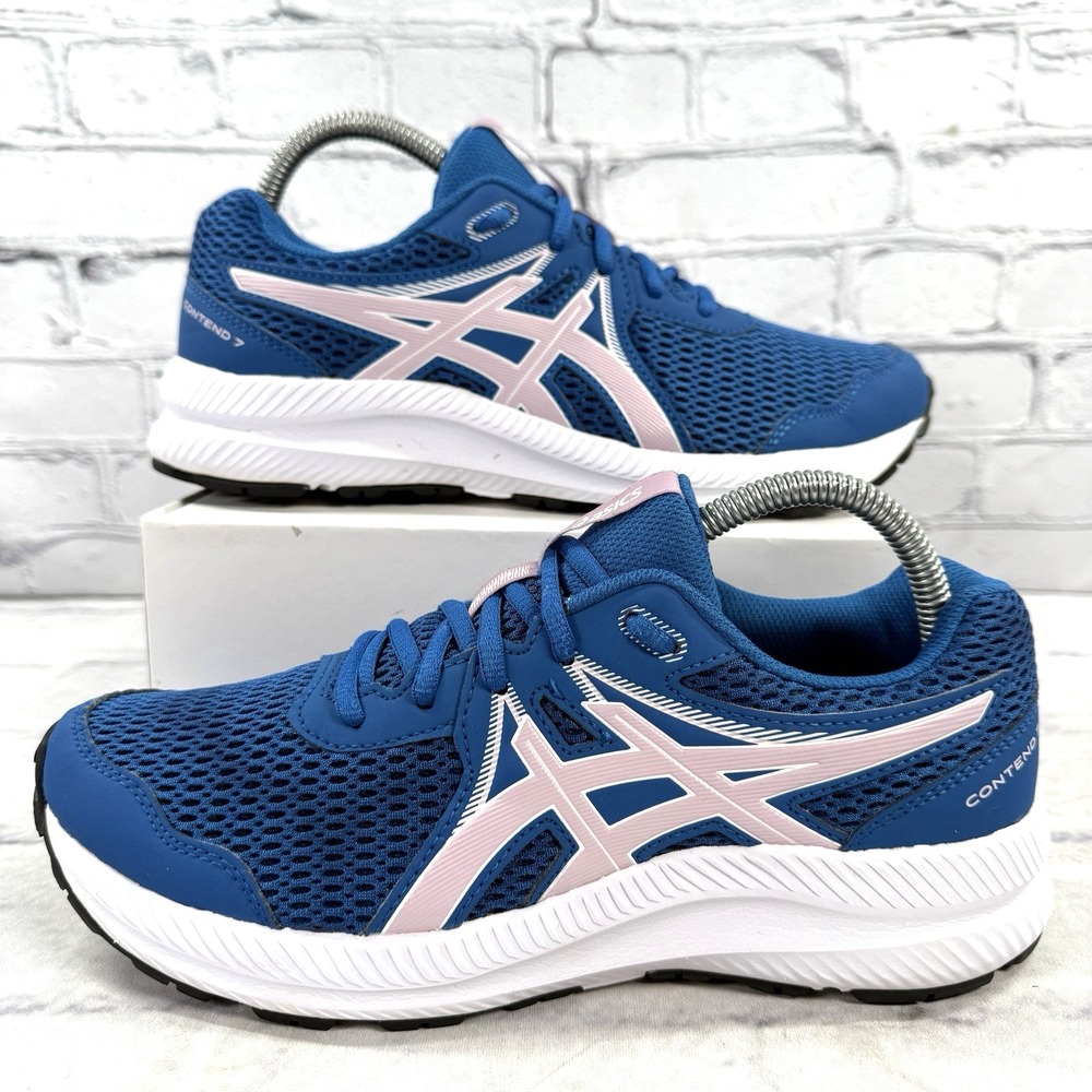 Asics Gel Contend‎ 7 Mens 6.5 Running Shoes 1014A192 Blue Sneakers Womens 8